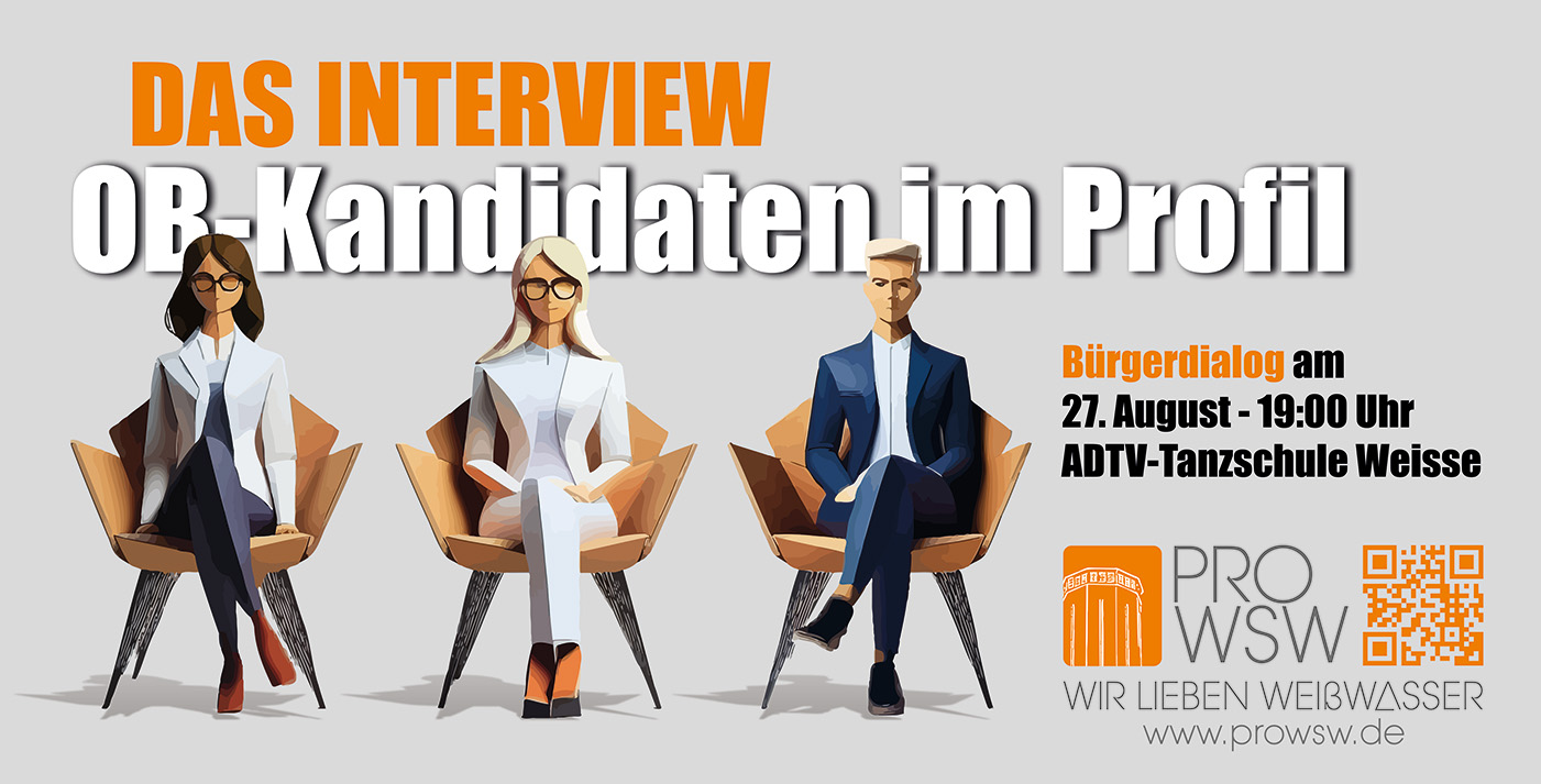 ProWSW lädt am 27. August die 3 Bürgermeisterkandidaten zum offenen Bürgerforum